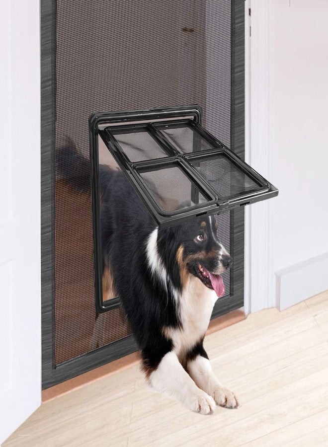 PETLESO Dog Screen Door for Sliding Doors, Inner 12"×16" Lockable Magnetic Self-Closing Flap Pet Passage for Medium to Large Dogs & Cats, Lightweight, Easy Install - Image 2